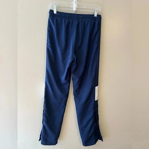 Nike Womens Athletic Athleisure Track Pants Blue White Small Ankle Side Snap - Picture 2 of 10